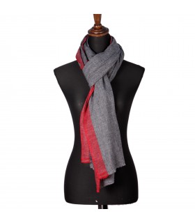 Natural Cashmere Shawls With Light Red Border